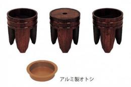 栓摺漆 施餓鬼桶 7寸(21cm) 3ヶ1組 (アルミ落し1ヶ付) 日本製