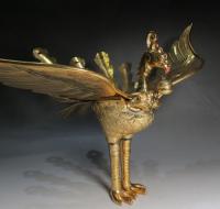 未使用長期保管品■神輿・厨子用 金メッキ鳳凰彫■金工品・祭礼具